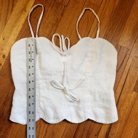 Reformation Doppio 100% Linen Tank Top in WHITE - Picture 7 of 9